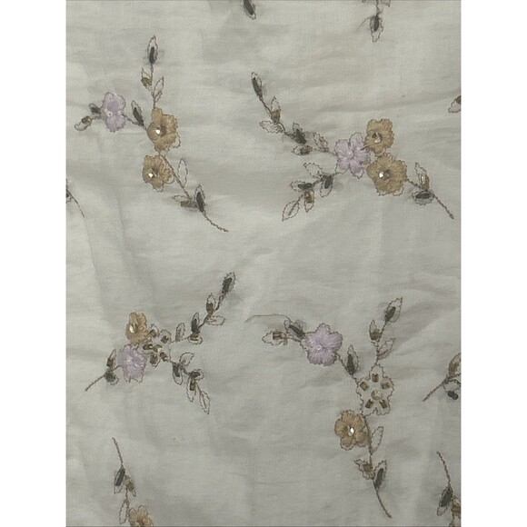 Johnny Was Collection Skirt 8 Floral Embroidered Beaded Dainty Lace Cotton Midi - Picture 4 of 9